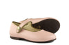 Manuela de Juan Girls Old Pink Mary Jane with Bronze Piping Manuela de Juan Girls Old Pink Mary Jane with Bronze Piping