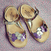 Zecchino Girls Gold and Lilac Flower Sandal Zecchino Girls Gold and Lilac Flower Sandal