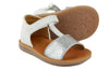 Pom d'Api Girls White and Silver Glitter Sandal Pom d'Api Girls White and Silver Glitter Sandal