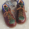 Ocra Boys Brown Green and Blue Leather Suede Boot Ocra Boys Brown Green and Blue Leather Suede Boot