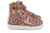 MAÁ Girls Pinky Brown Hightop with Metallic Silver Stars