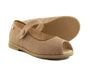Manuela de Juan Girls Peep Toe Tan Sandal Manuela de Juan Girls Peep Toe Tan Sandal