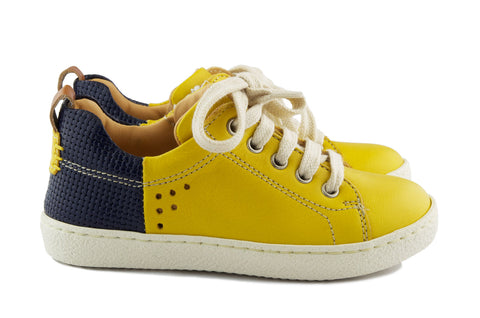 Ocra Boys Yellow and Navy Lace Up Trainer