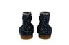 Pom d'Api Girls Navy Suede Ankle Boot with Polka Dots