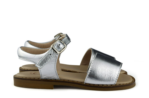 Eli1957 Girls Metallic Silver Sandal