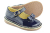 Clarys Girls Navy Patent Mary Jane with Bow