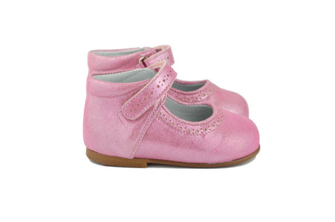 Eli1957 Girls Pink Shimmer Mary Jane