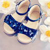 Clarys Girls Navy Flower Sandal