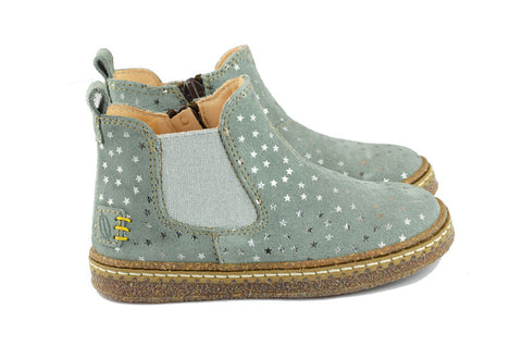 Ocra Girls Light Grey Suede Ankle Boot with Silver Stars