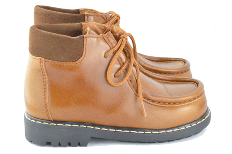Eli1957 Boys Brown Lace-Up Tan Boot